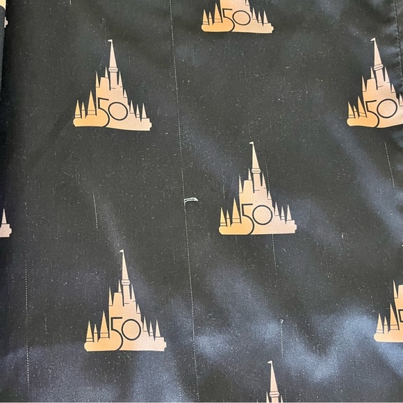 Disney Womens Pajama Pants Small Blue Satin 50th Anniversary Cinderella Castle - Picture 4 of 6